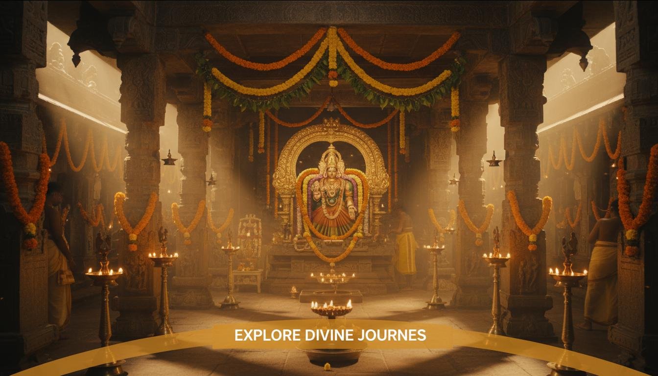 Divine temple interior for Narayana Bali Puja booking